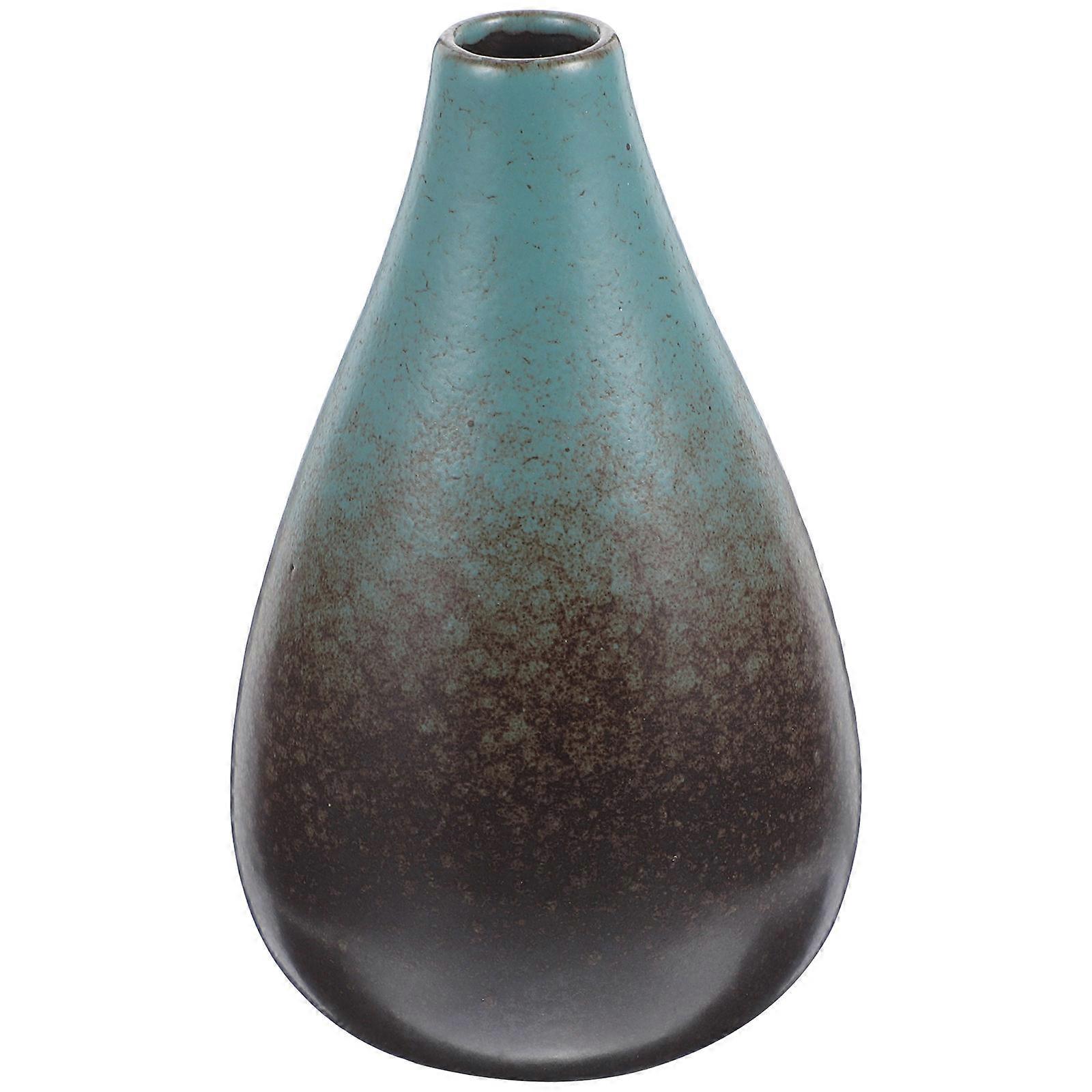 Ceramic Flower Vase for Home Decor – Compact Dried Flower Container with Smooth Surface, Modern Minimalist Desk Ornament for Kitchen, Living Room,