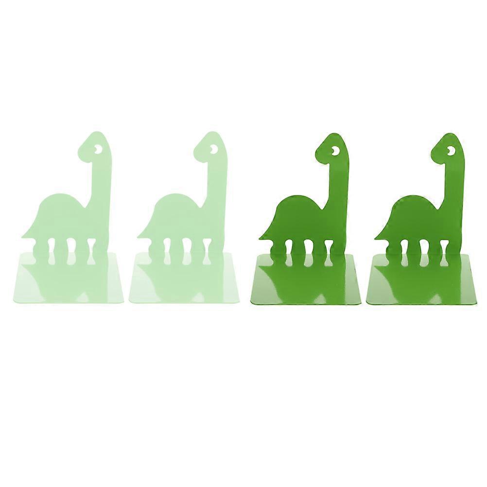 Cute Shaped Dinosaur Shaped Book Stands Light Green ABS Plastic Book Organization Prevent Tumbling Home Office 2 Pairs