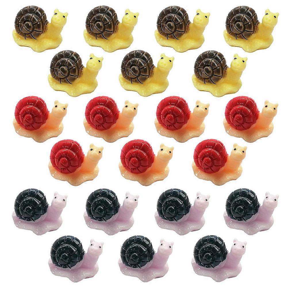 Craft Figure Snail Resin Snail Ornament Compact Size Bonsai Decoration 21Pcs