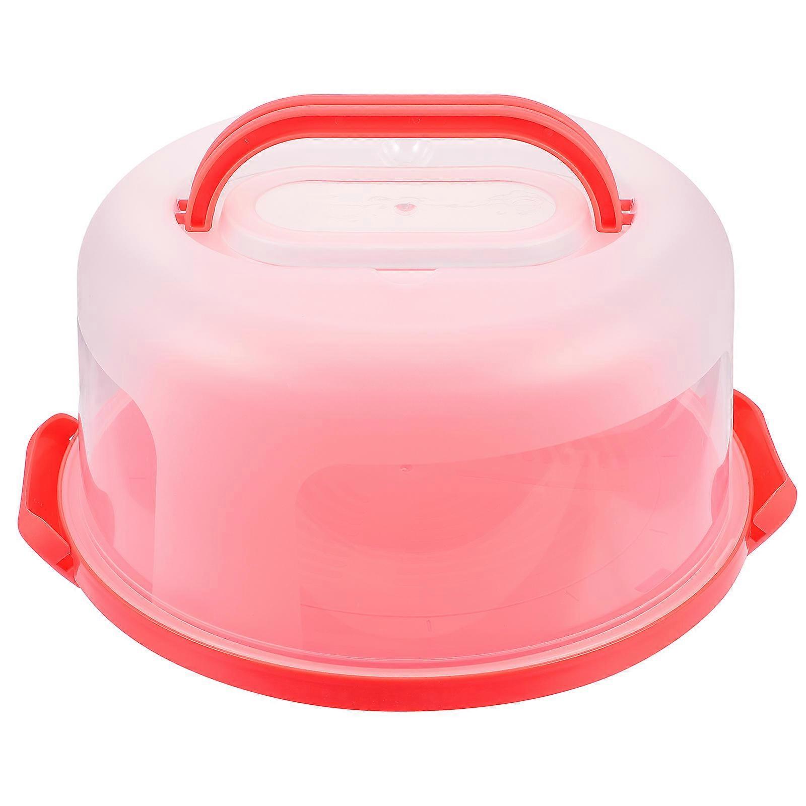 Cake Boxes Red Plastic Portable Cake Box Featuring Resealable Convenience for Storage