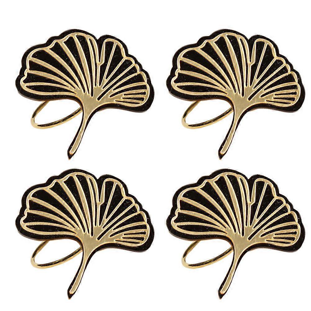 Golden Napkin Ring Shape for Party Use 4Pcs Set