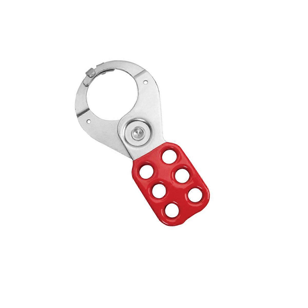 Zinc Alloy Door Lock Hasp Red Coated Six-Hole Hasp For Equipment Maintenance 1Pcs