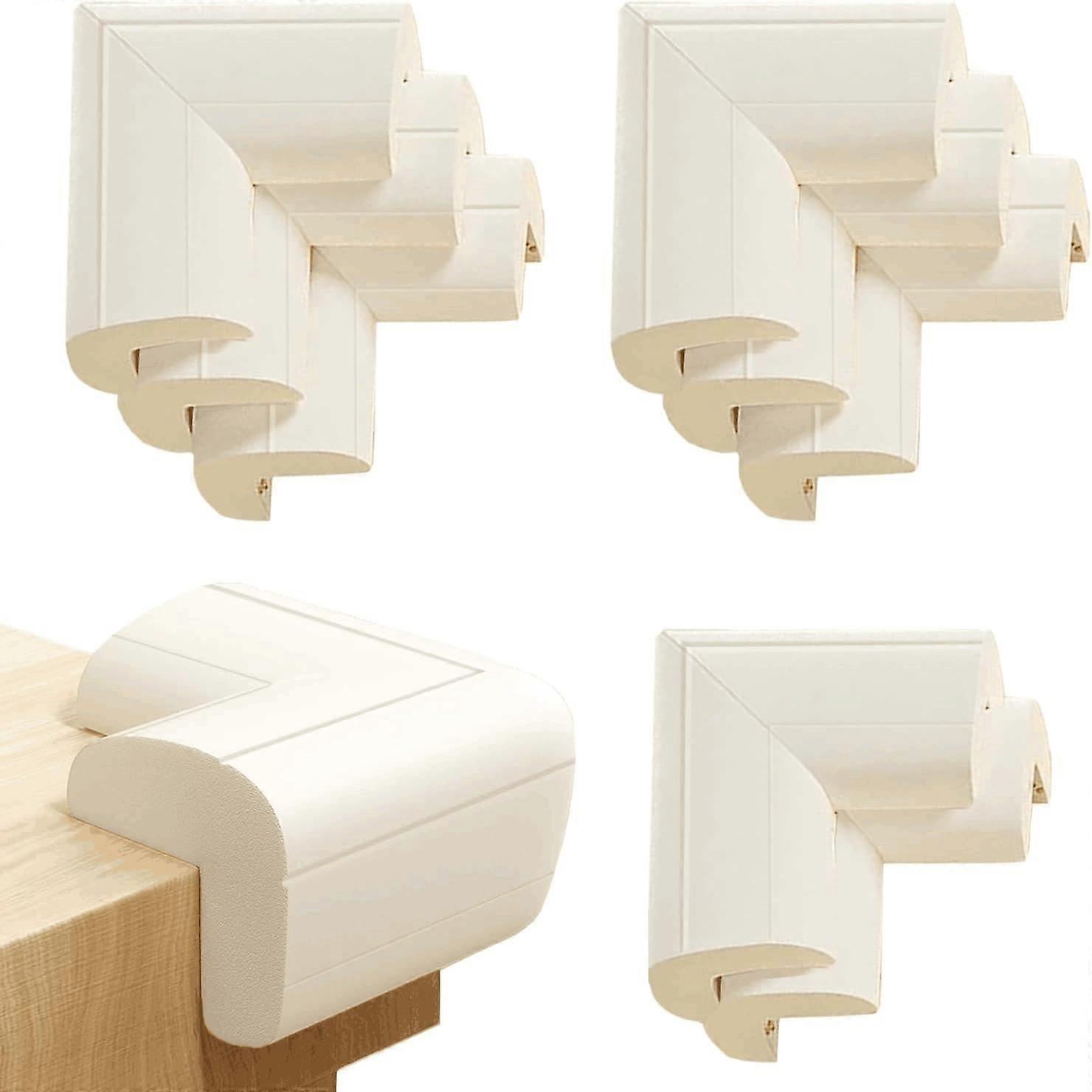 Corner Protectors, Soft Foam Baby Safety Guards, 8 Pack For Sharp Furniture Corners, White