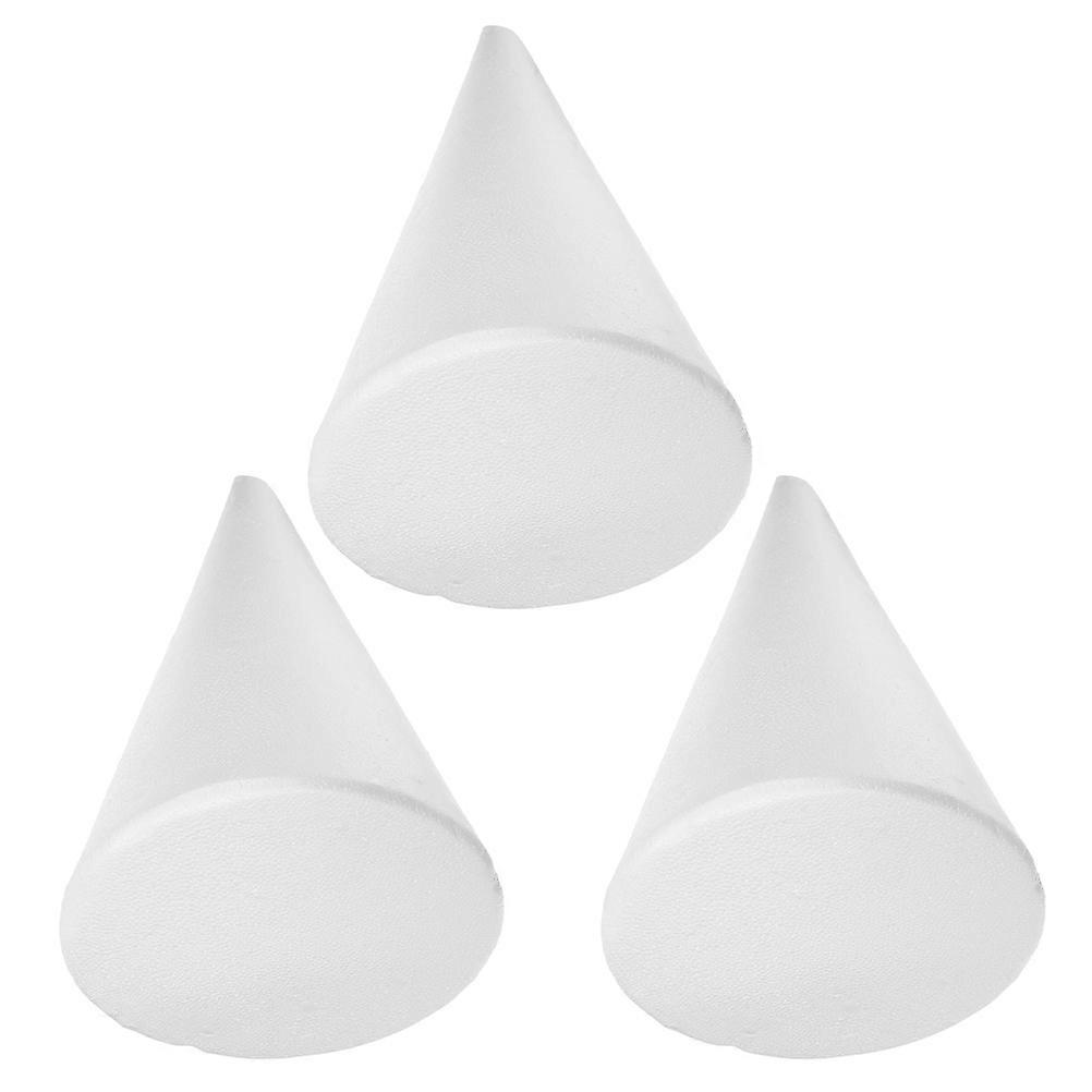 Decorative White Cones Foam Cone School Projects Flower Decorations Artistic Decoration 3Set