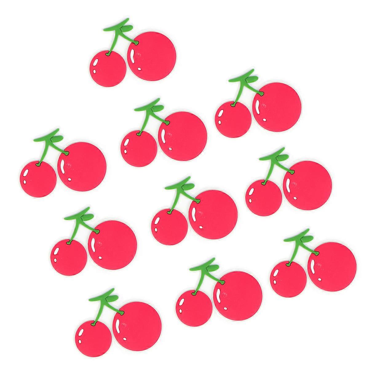 Creative Refrigerator Magnets Fruit Shape Note Pinning Office Use PVC Material Red 10Pcs