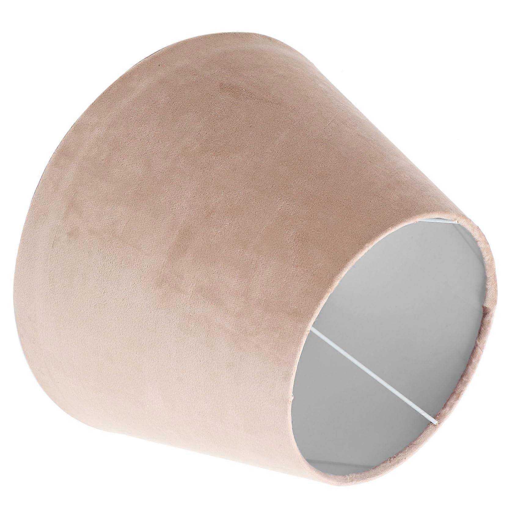 Metal Frame Velvet Lampshade Simple Design Table Lampshade Replacement Beige