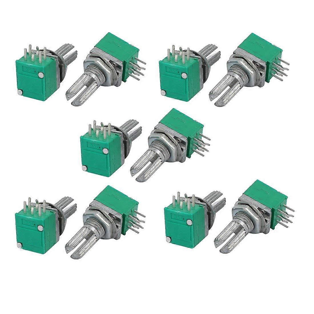 XYZOOM Pack of 10 B Double Linear 6 mm Diameter Rotary Potentiometer with Knurled Shaft (25ef6 8576f DFC7A E4EAC EBCF3 A853A)