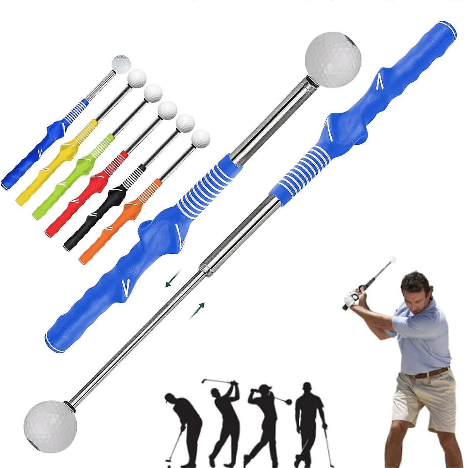 Gloryboom Telescopic Club, Retractable Golf Swing Training Aid, Grip Trainer with Click Feedback