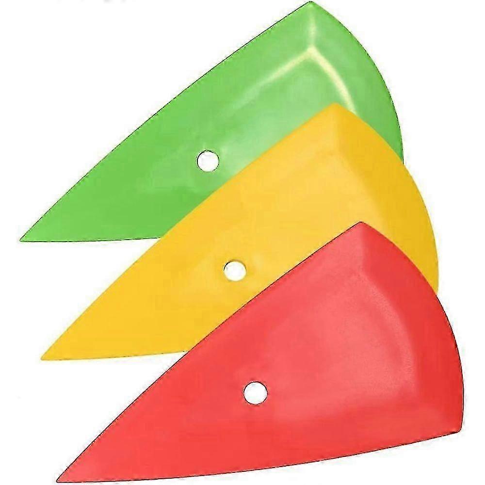 3 Pcs Contour Squeegee for Vinyl, Go Corner Card Scraper Window Tint Tool, Vinyl Wrap Installation Squeegee, Pointed Triangle Fine-Edge Reach Scraper