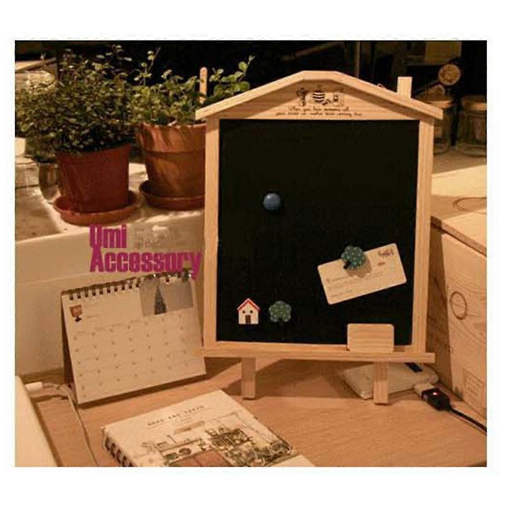 Memo Board Svarta tavlan Stativ Justerbara Trä Bordsskyltar för Kök 36x26cm Rektangulär Griffeltavla Design 1Set