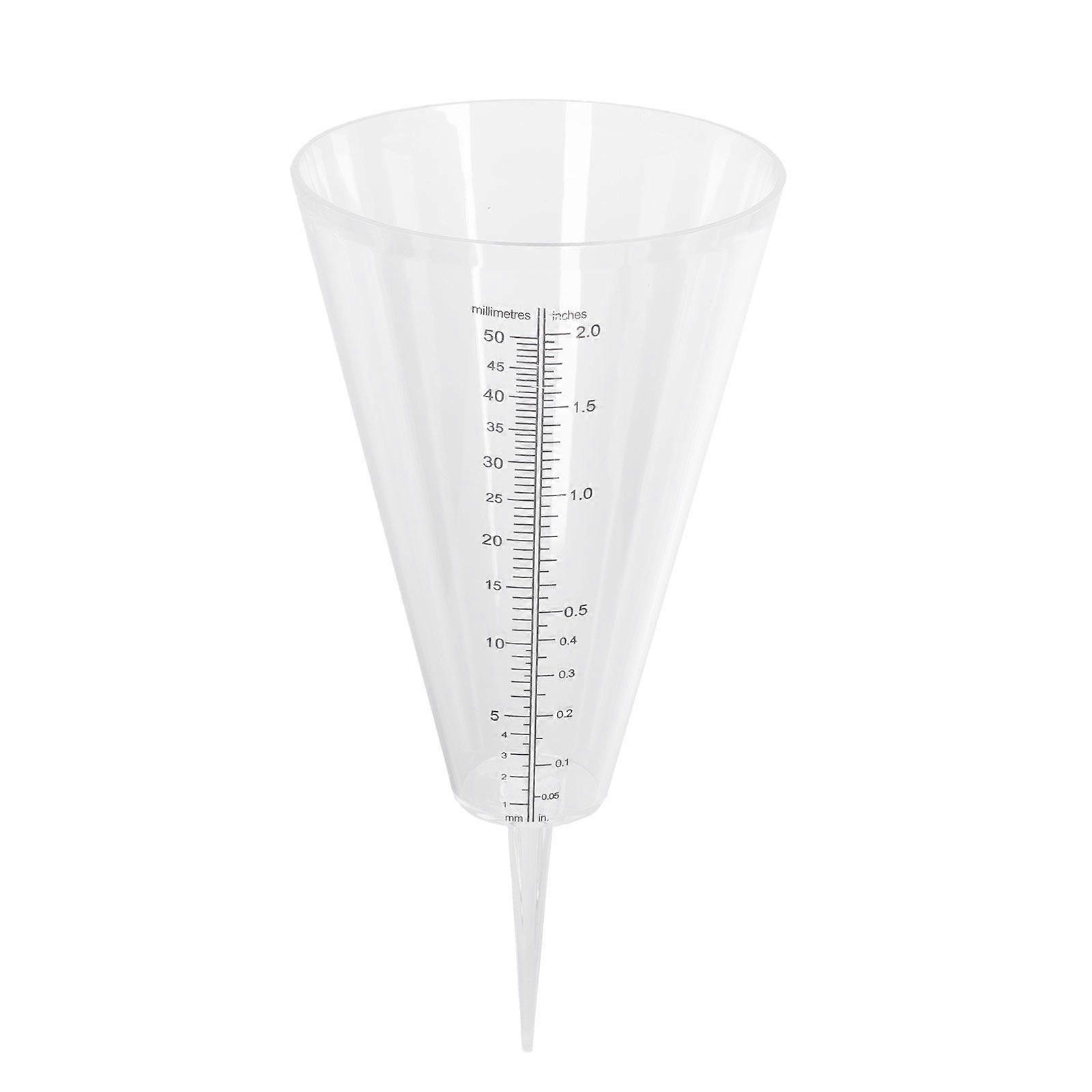 1pc Cone Shaped Rain Gauge Plug Measuring Cup Transparent Rainfall Gauge