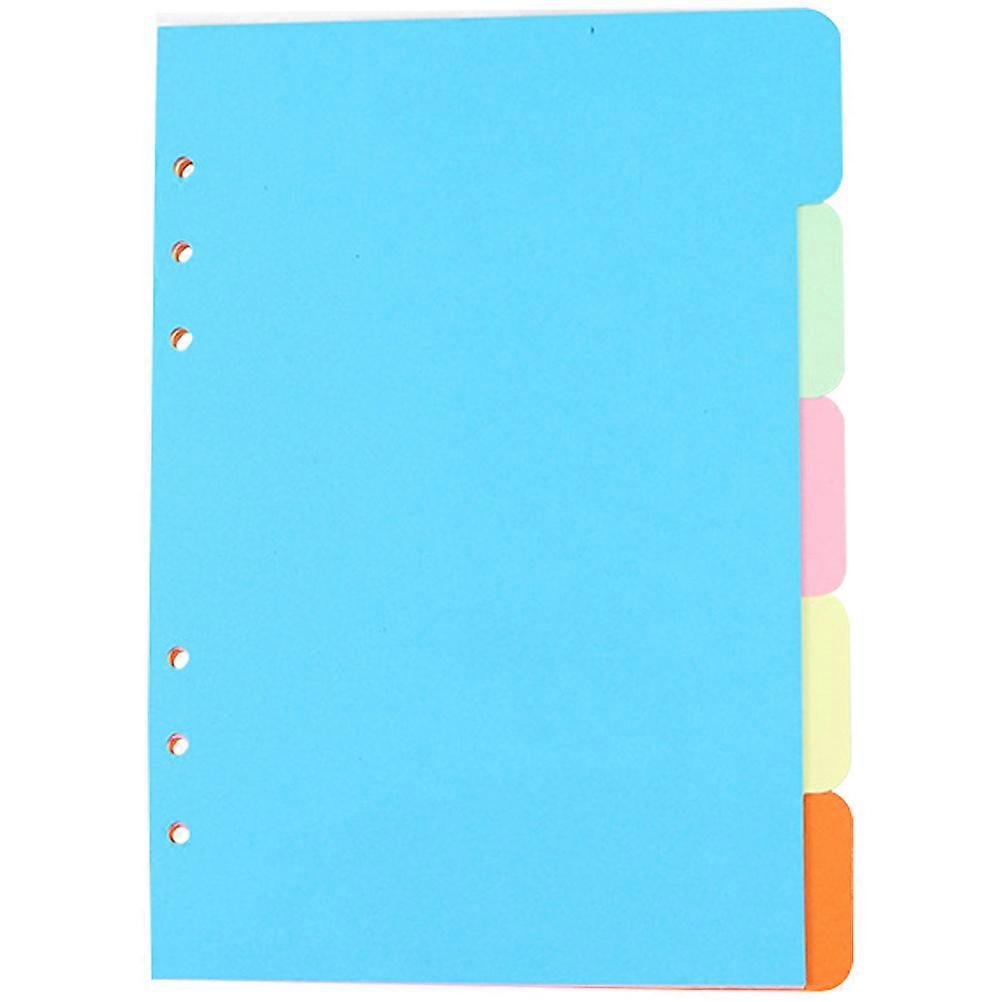 Subject Dividers Paper Sheet Colorful Binder Dividers Home Users 5Pcs