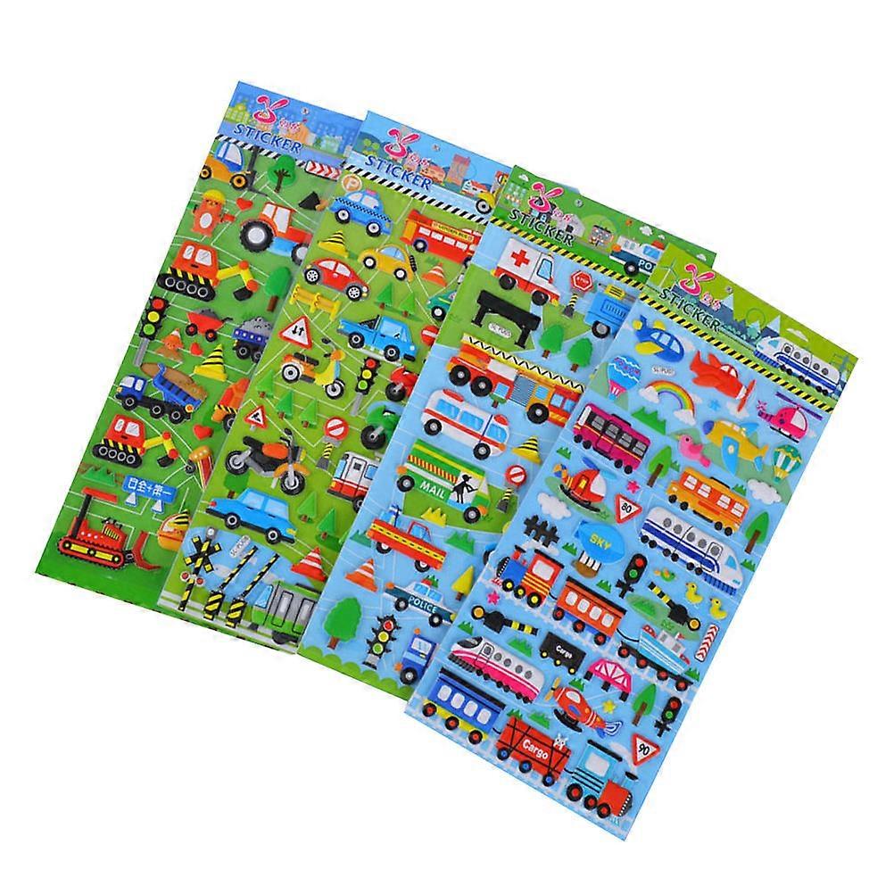 Car Stickers Kids 3D Vehicle Theme Design Home And Nursery School Decorations 10Sheets