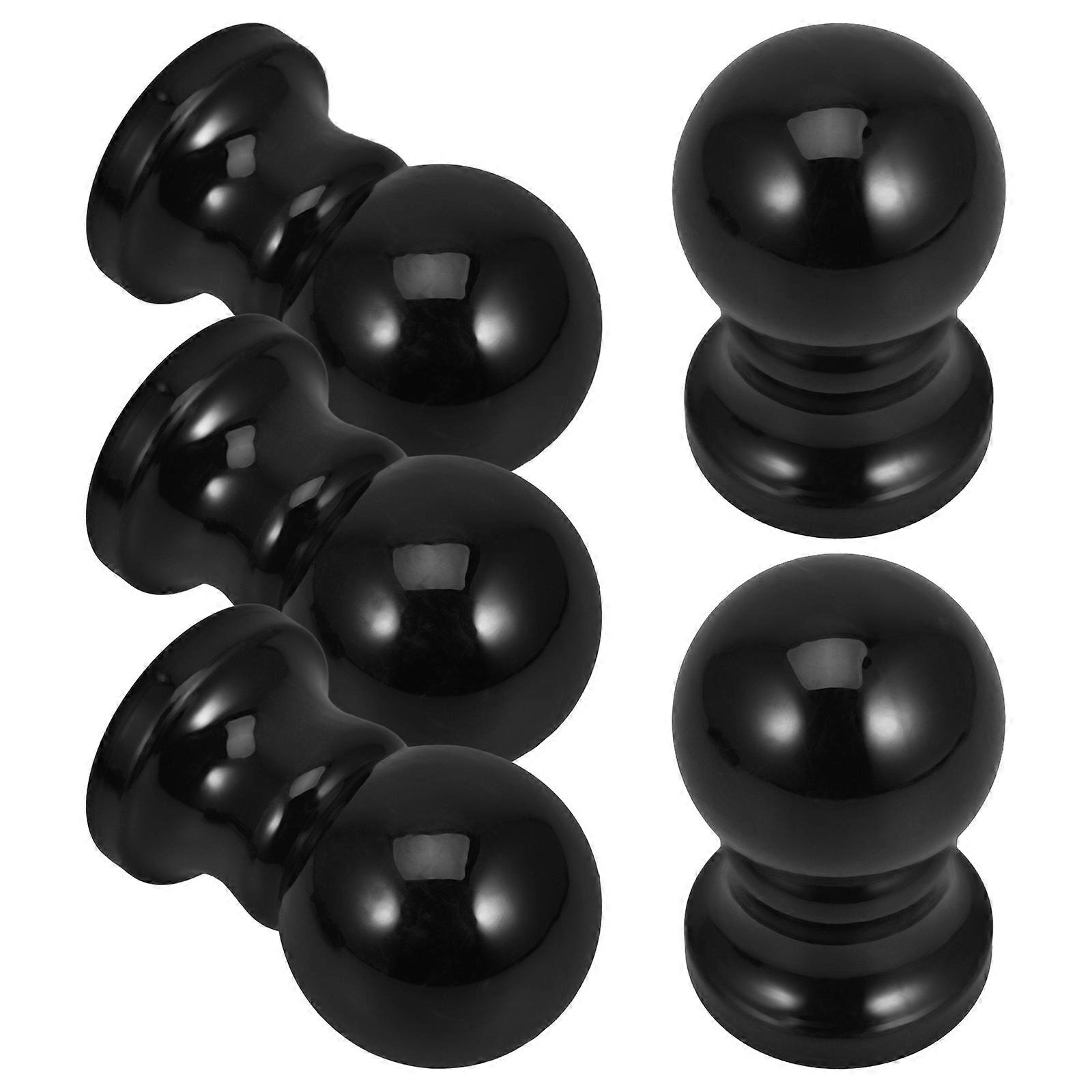 Round Flagpole Topper Black Color Untangled Flag Function Commercial Use 5Pcs