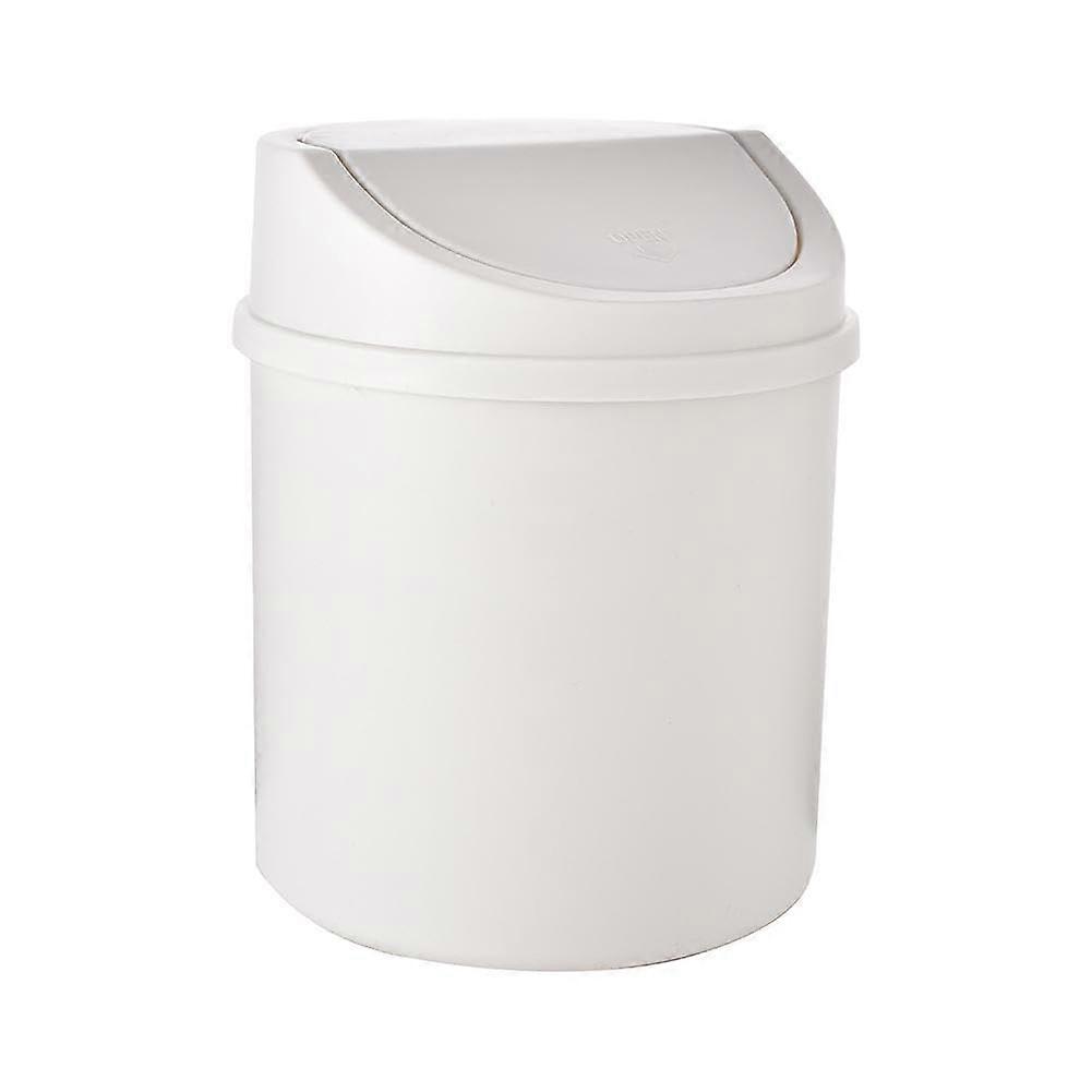 Mini desk trash can, small trash can with lid, trash can for office, workplace, desk, trash can creamcolored 1 pc