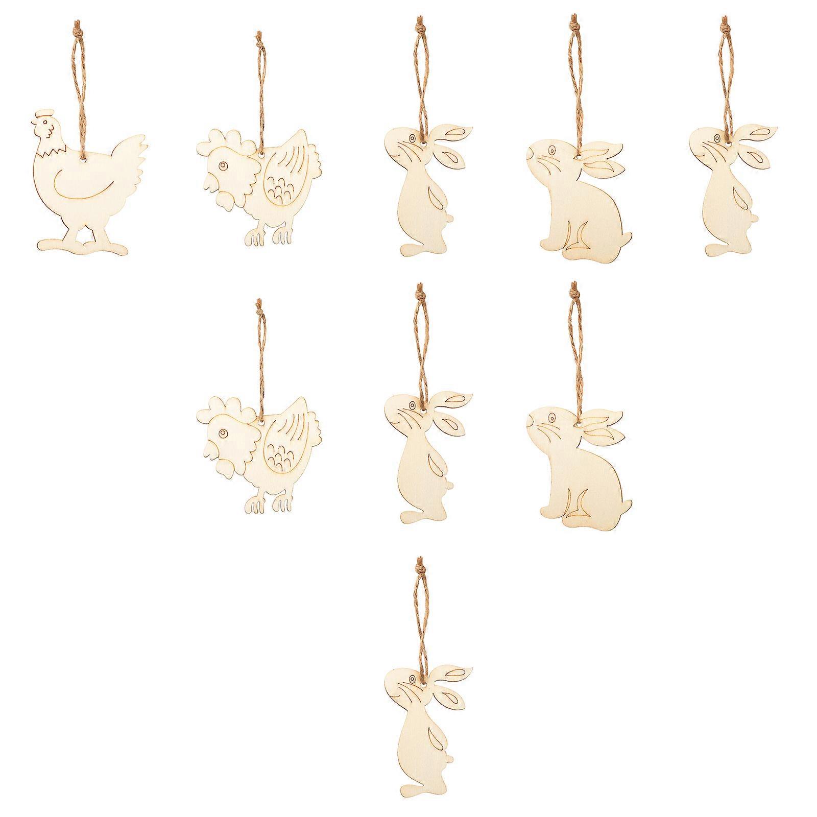 Decorative Pendants Easter Hanging Pendants Rabbit Shaped For Indoor Small Ornaments 8x7.5cm 40Pcs