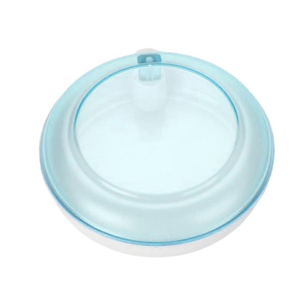 Plastic Tooth Storage Box Rotating Denture Case Blue 8.8x8.8x2.5cm For Work 1Pack