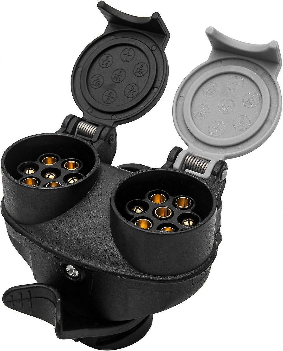 European trailer 13-pin to 7-pin adapter, double-head connector, power conversion head, N/S type plug and socket