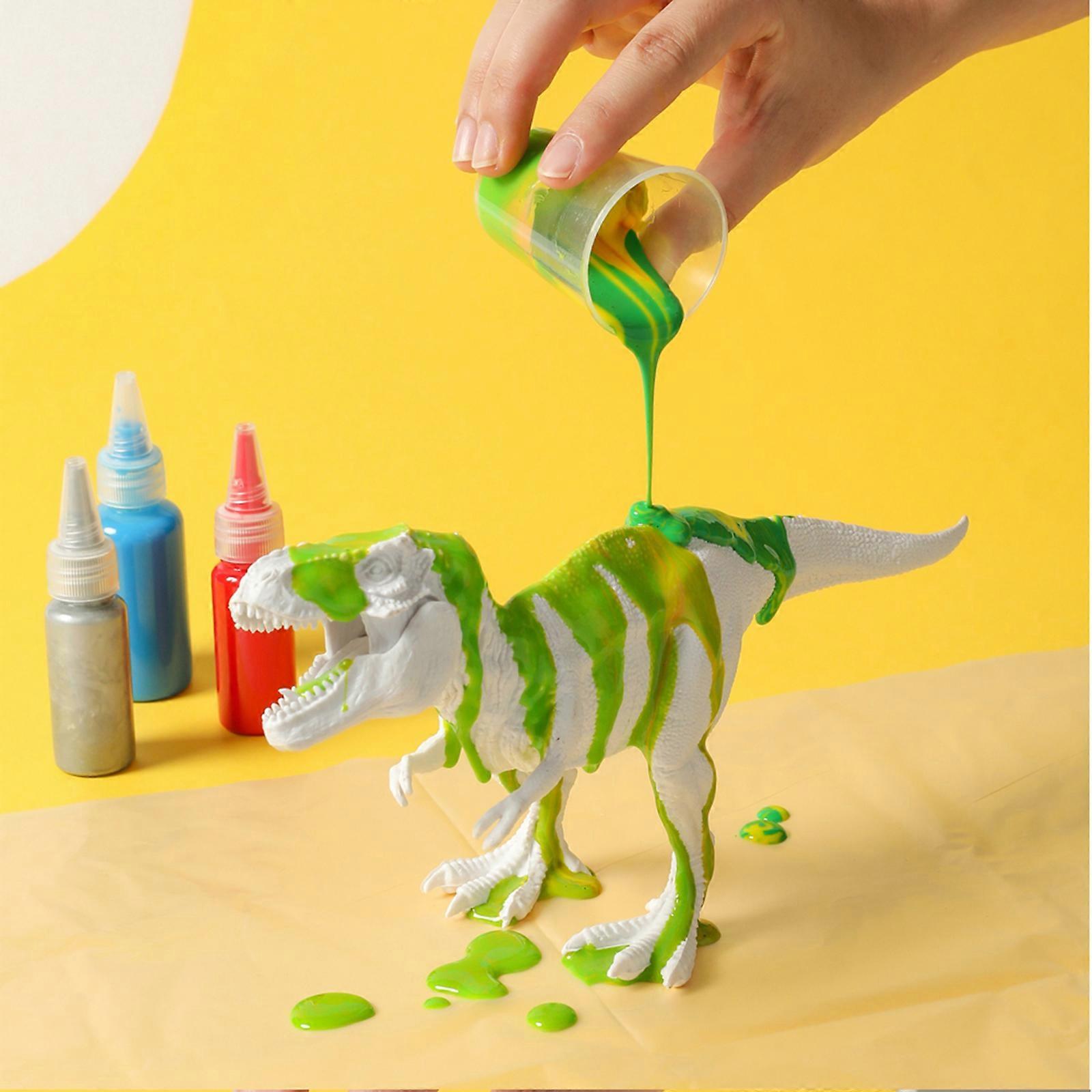 DIY Creative Hand-Painted Dinosaur Set - Safe Silicone, Perfect Gift, Multi-Scene Use
