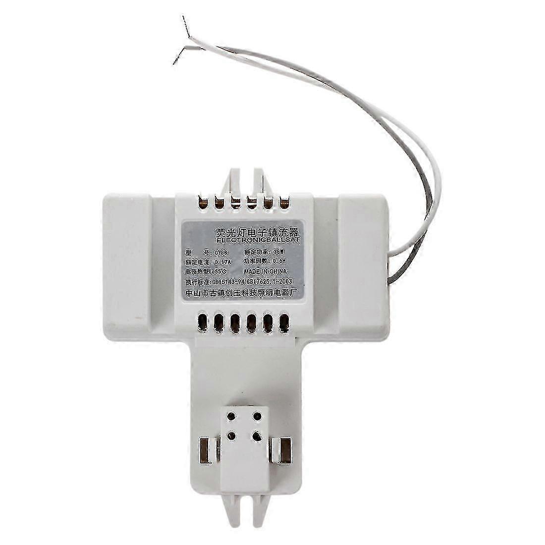 White Plastic Shell 4 Pin 2D Tube Bulb Fluorescent Ballast for use with compatible fixtures, AC 220V 0.19A 38W