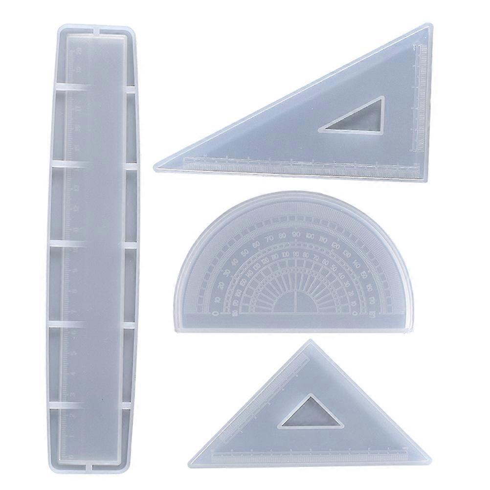 Silicone Ruler Mold Set for DIY Epoxy Crafts – Includes Triangle and Straight Ruler Shapes, Easy to Clean Multiuse Mold for Drawing and Cutting
