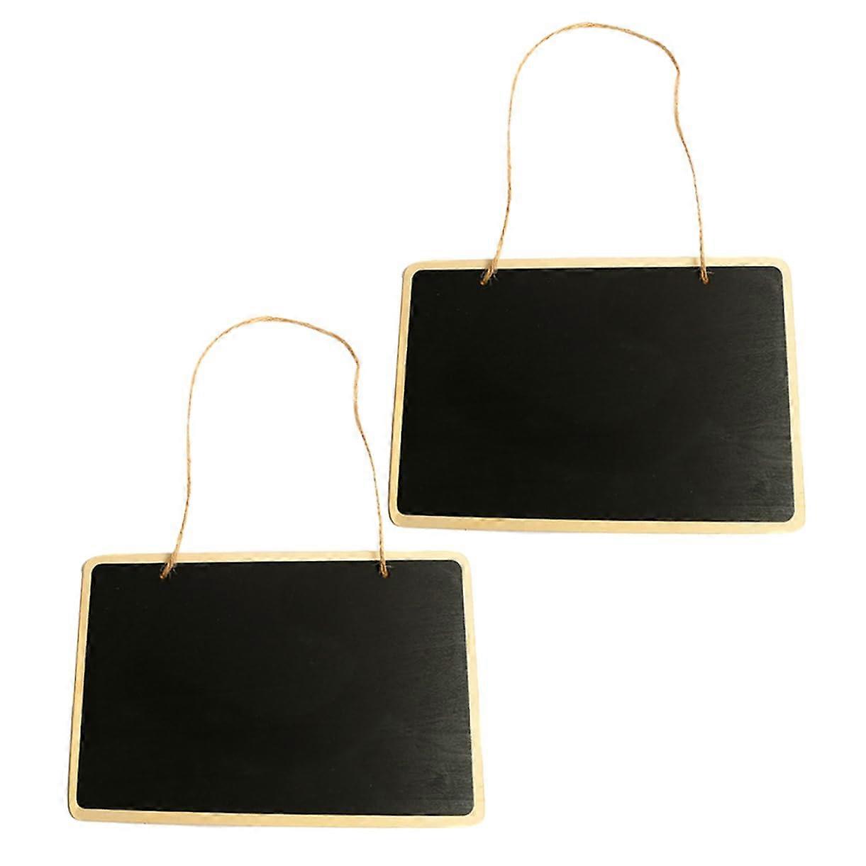 Lanyard Chalkboard Whiteboard, Two-Piece, Wooden Black, Removable Boards, Macrame Display