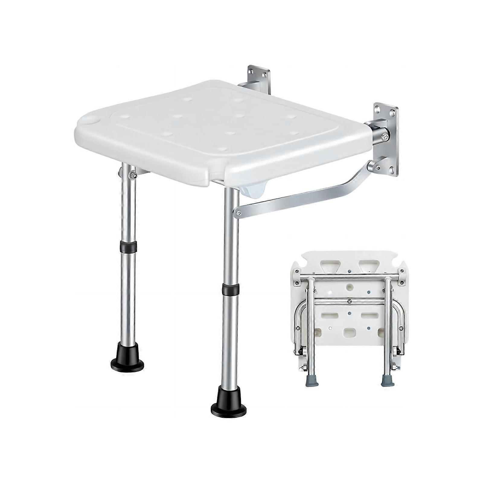 Foldable shower seat for wall mounting, folddown chair, max load 500 lbs
