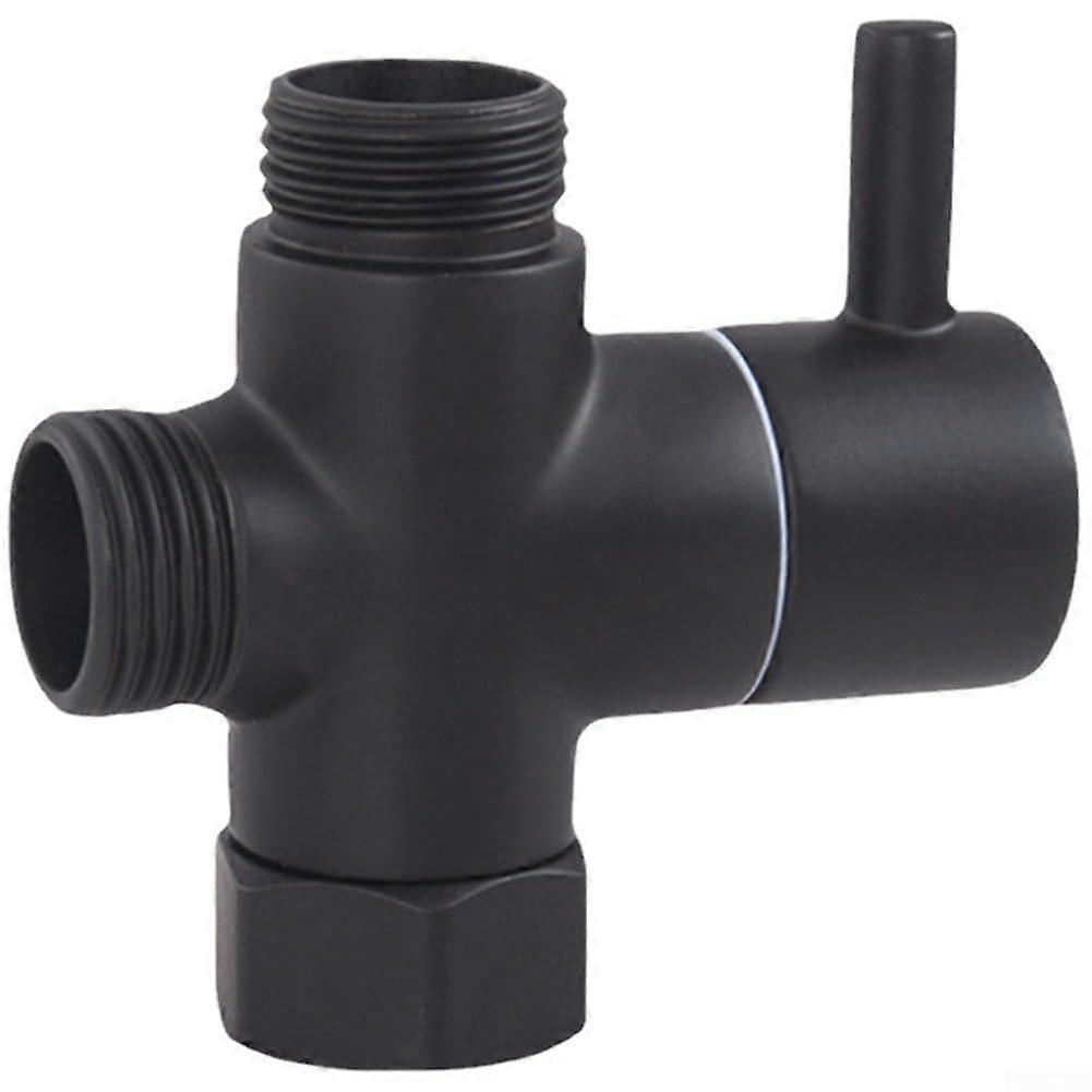 3-Way Diverter Valve G 1/2 Brass Hand Shower Valve in Black Finish for Shower Systems and Faucets
