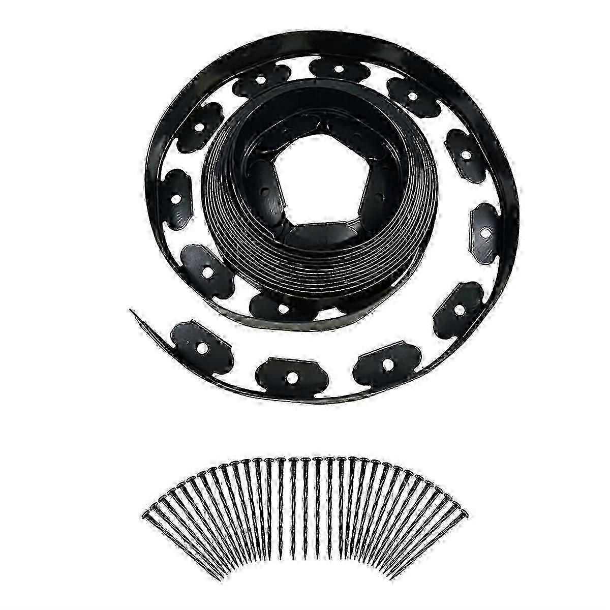 Garden Lawn Retaining Board Plastic Edge Landscape Isolation Strip with Fixing Nails