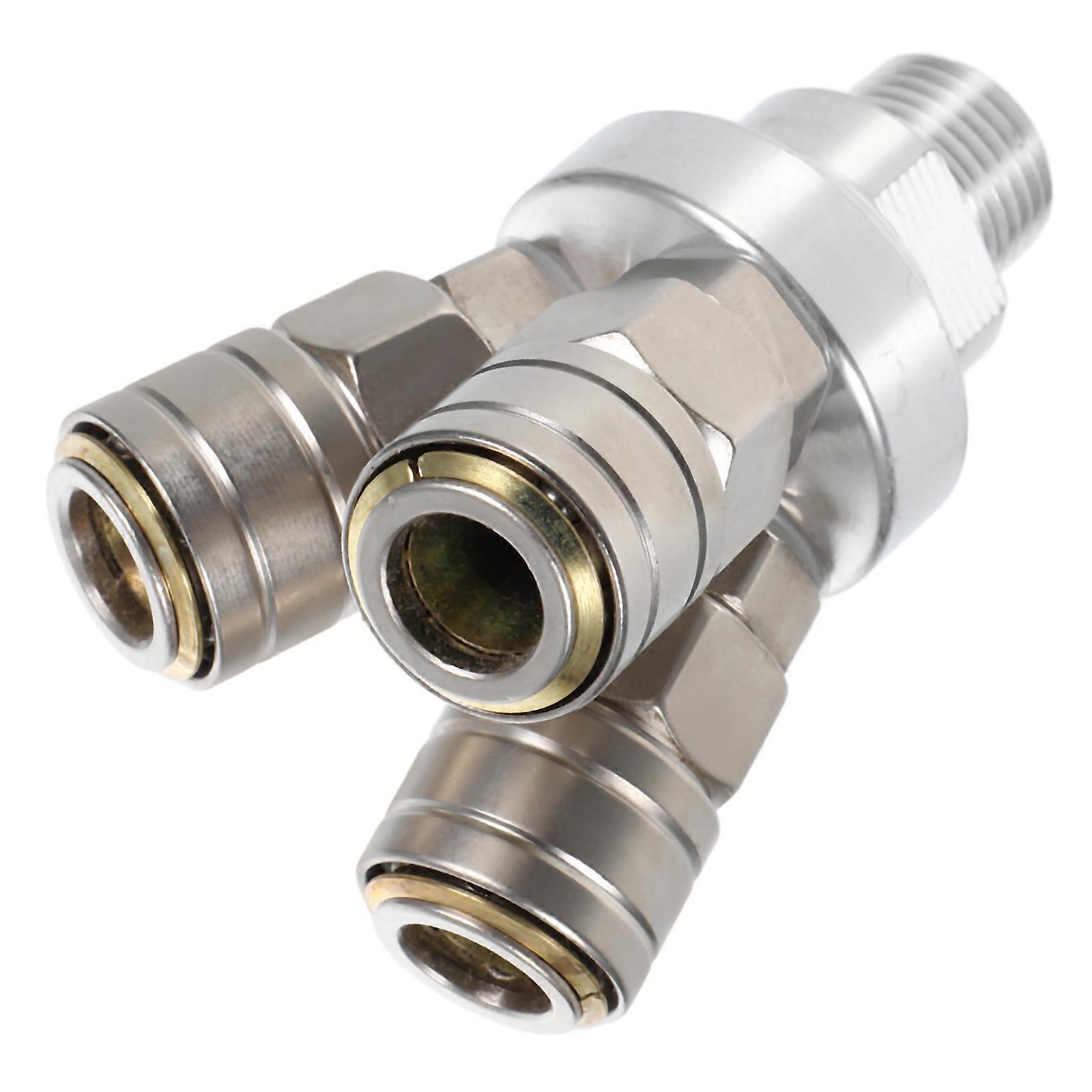 It sounds like you're referring to an **air manifold splitter with a "Way Coupler"** for use with **air compressor hoses**—possibly a **quick connect