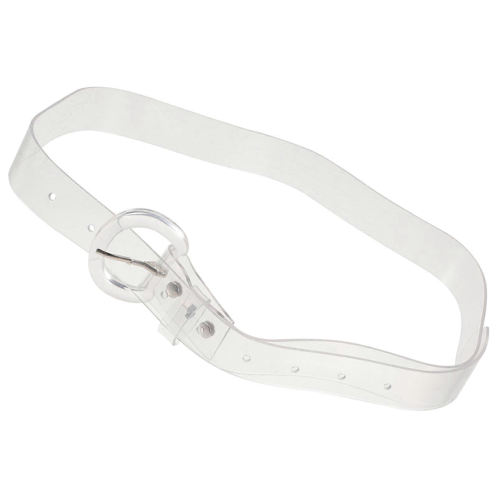 Transparent PVC Belt for Women Lightweight Comfortable Daily Use with Attractive Buckle 0.8 inch Wide