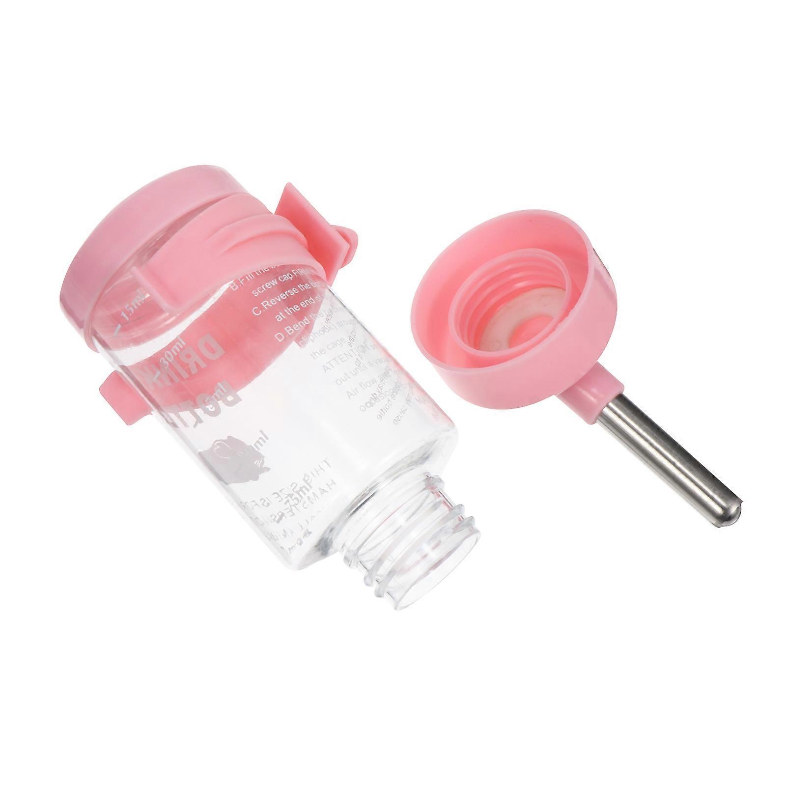 Pink Automatic Pet Water Feeders for Small Animals with 80ML Capacity Practical and Durable