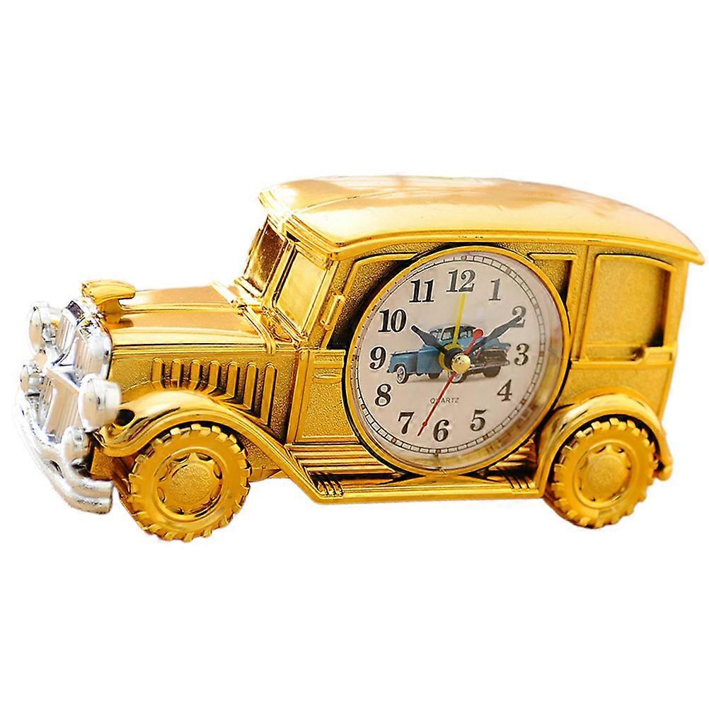 Bedside Clock Classic Car Shape Alarm Clock for Time Display 1Pcs Golden