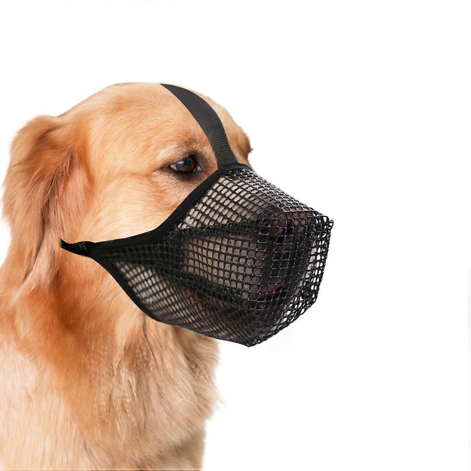 Dog Muzzle, Breathable Mesh Muzzle AntiBite AntiChew for Small, Medium, and Large Dogs (L)