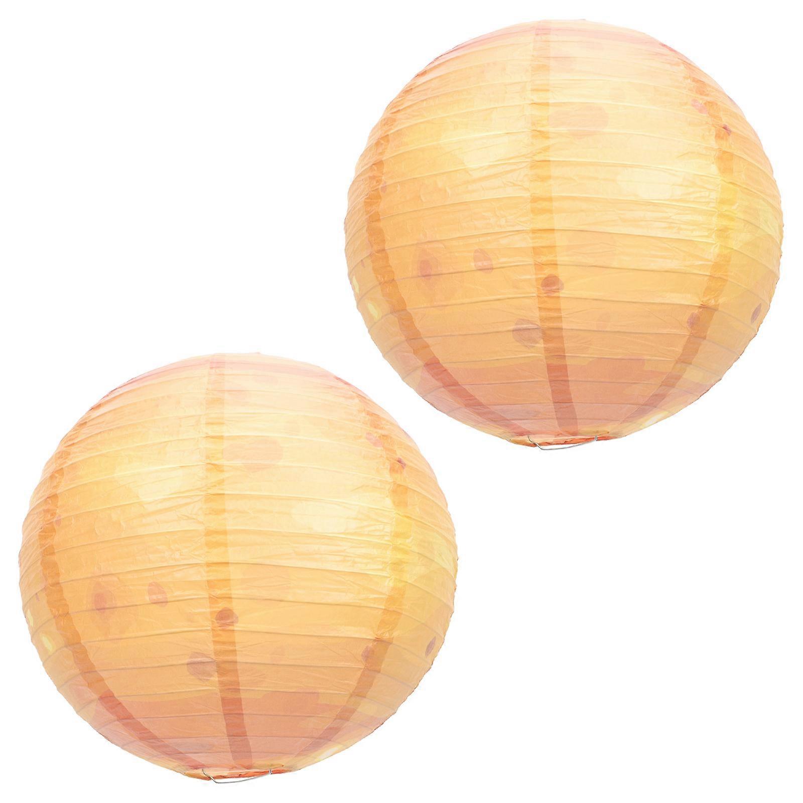2pcs Folding Decorative Paper Lanterns, Planet Theme, Reusable, Space Saving, for Birthday Parties & Home Decor, Vivid Craftsmanship