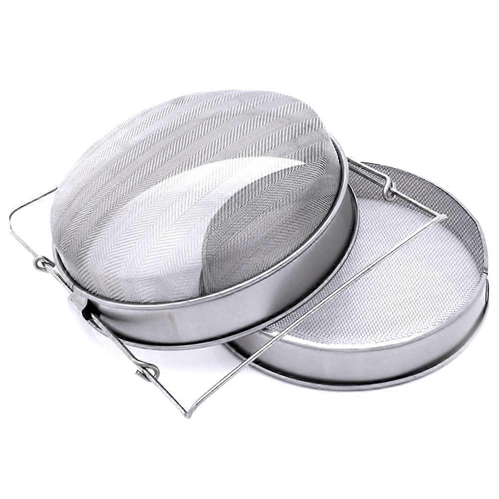 Filtro per miele in acciaio inossidabile con doppia maglia del setaccio, bracci regolabili, filtro per apicoltura resistente alla ruggine per uso a secchio