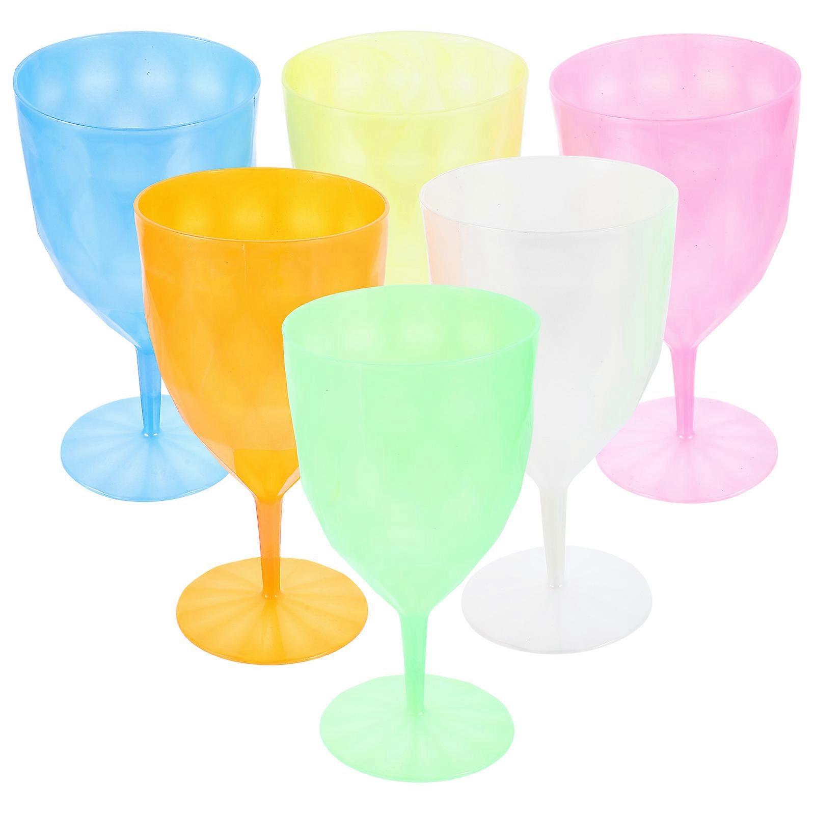 Multi-Color Drinking Cups Easter Wine Cups Party Cocktail Goblets Assorted Color 16x8.5cm Storage for Whiskey 6Pcs