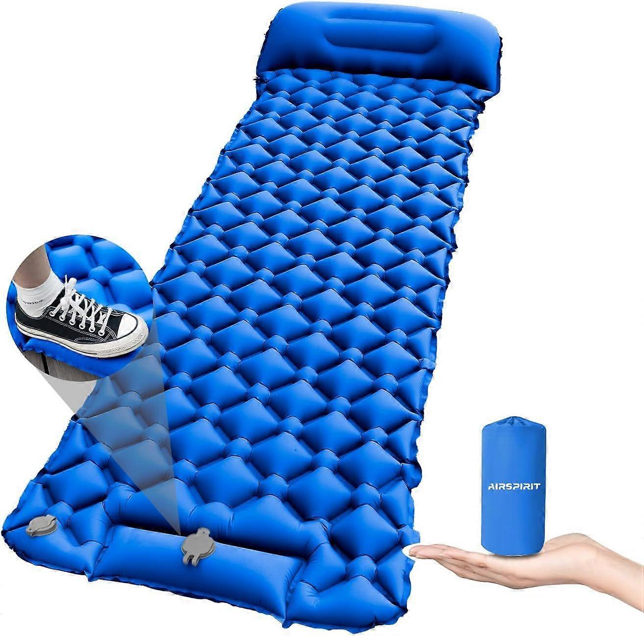 2025 Latest Model Inflatable Sleeping Pad with Pillow for Camping-Built in Foot