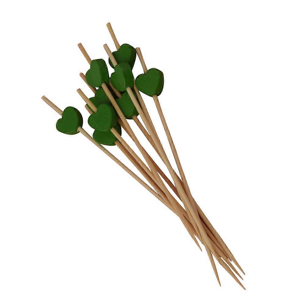 100Pcs Green Bamboo Fruit Picks Disposable Cocktail Toothpicks for Food Using Party Supplies