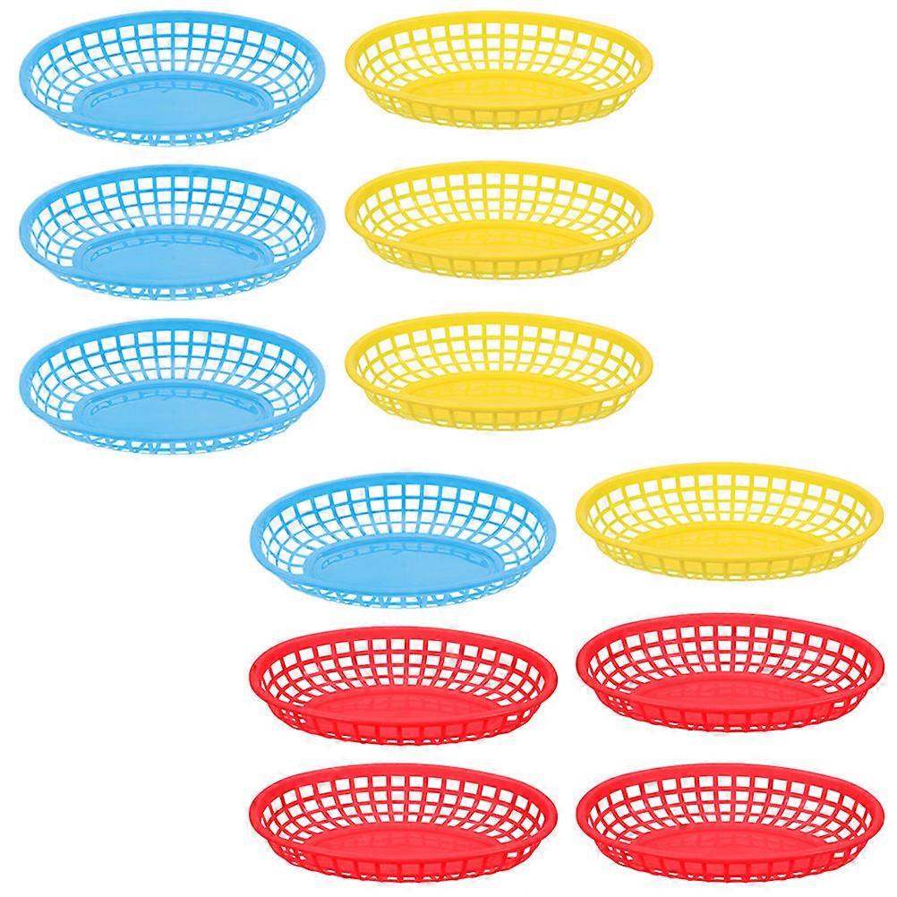 Multi-Functional Fast Food Baskets Blue For Catering Services 24X15.5CM 12Pcs
