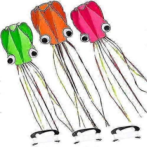 3pcs 3D Octopus Kite Long Tail Easy Flyer for Kids Beach with String