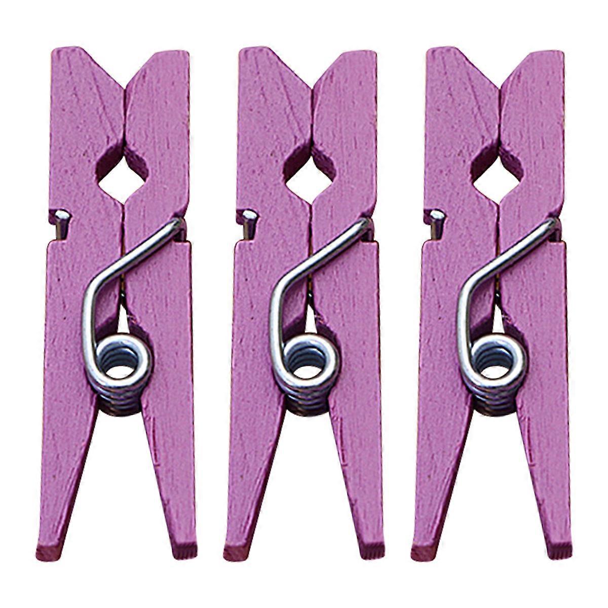 200 Pack Mini Purple Wooden Clips for Photos, Memo Notes, Crafts, Home Decor, Parties, and Office Use