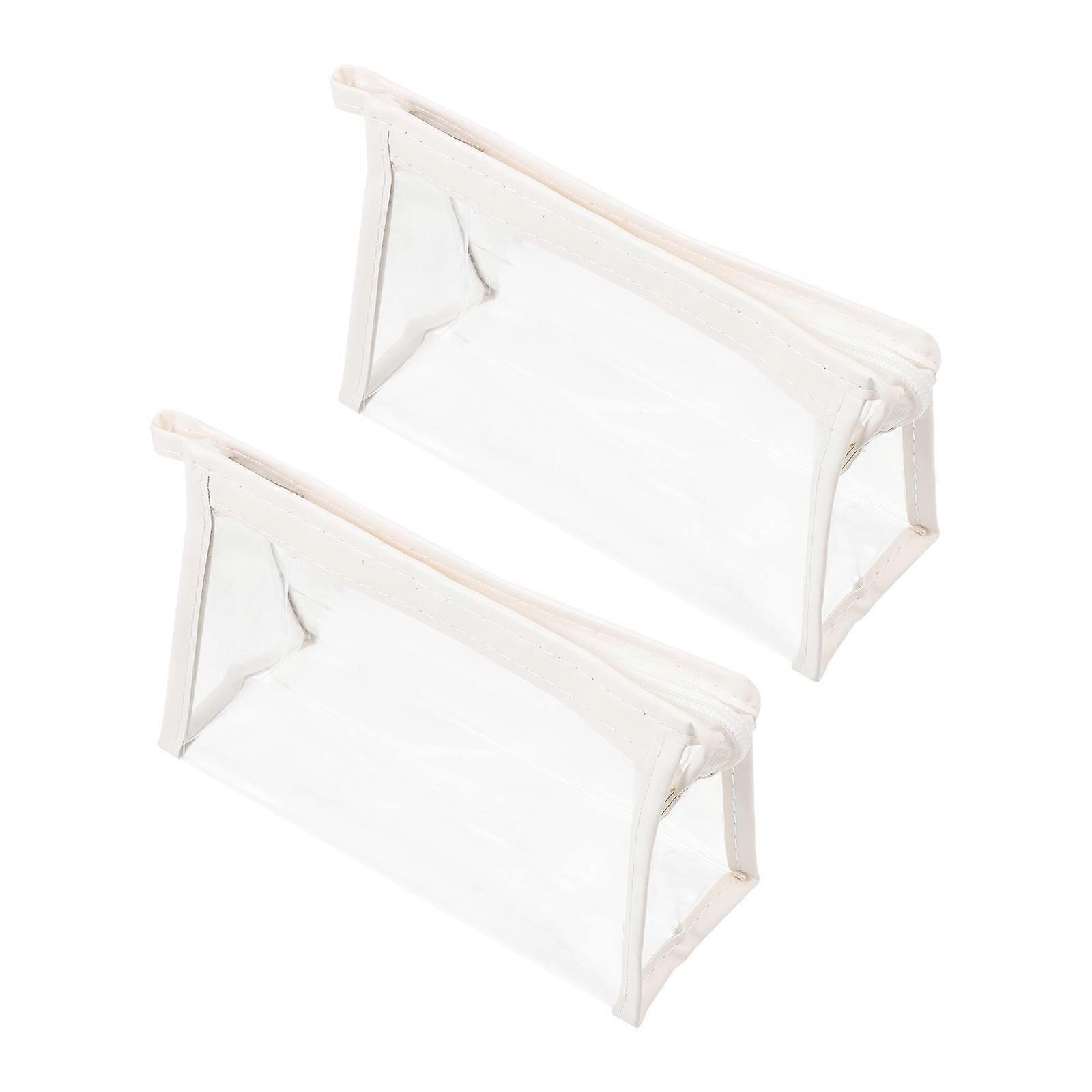 Multifunctional Pencil Case Simple And Chic Pen Pouch Office PVC Material Triangular Shape 2Pcs