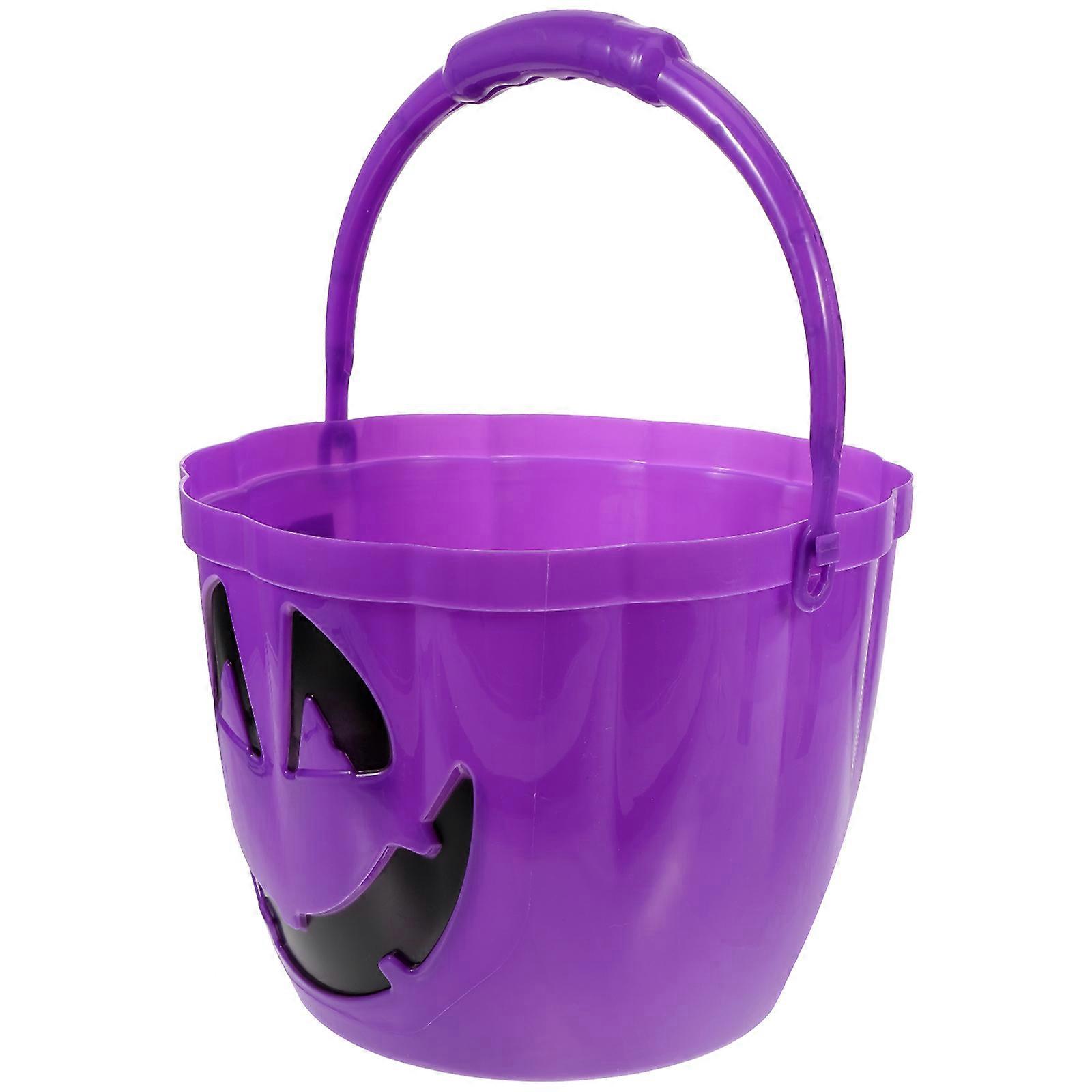 Halloween Pail Bucket Plastic For Candy Container Pumpkin Shape 23x16.5cm 1Pack