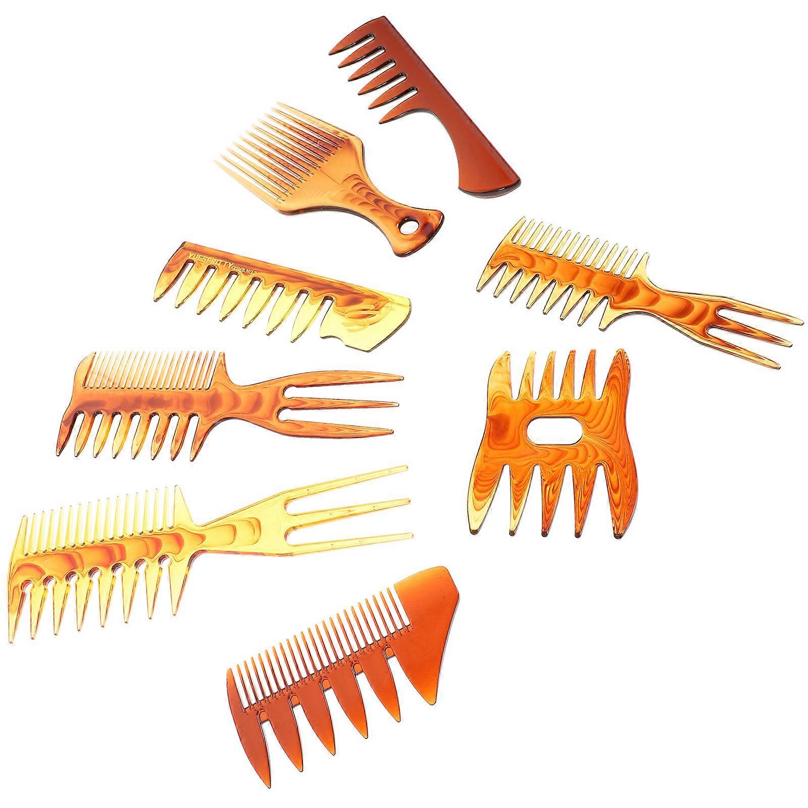 PP Material Heat-Resistance Hair Comb Set For Daily Use And Barber Shops Male Hair Styling 8Pcs