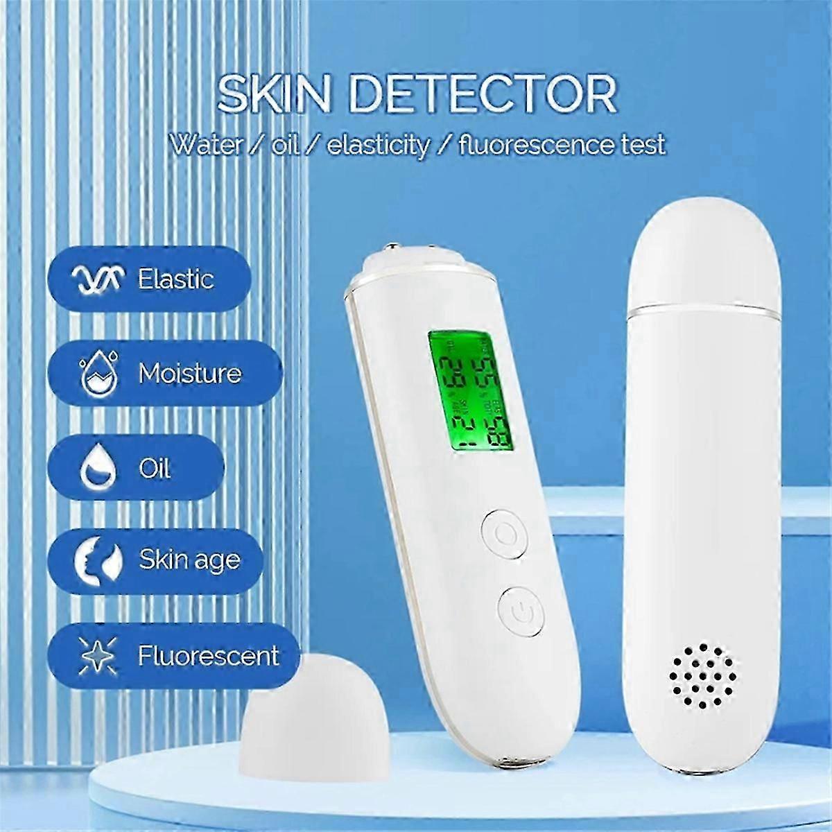 Skin Moisture Tester Smart Water and Oil Tester LCD Display Skin Moisture Meter Fluorescent Agent De