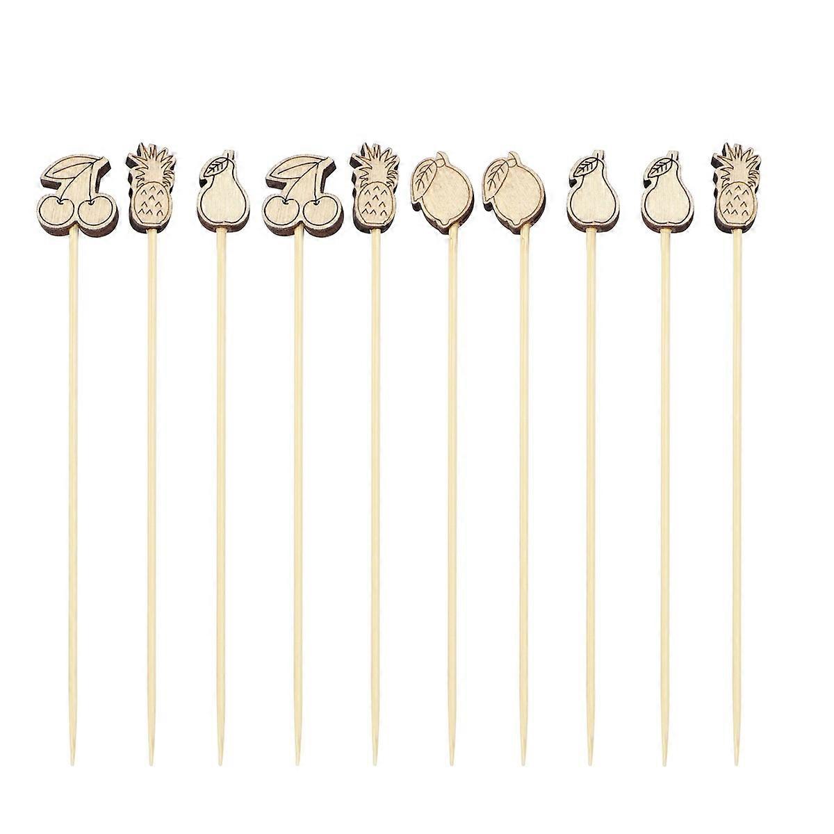 Charcuterie Accessories Skewers Bamboo Fruit Picks Creative Design for Engagement Party Anniversary 12x2cm Fruit Stick 100Pcs
