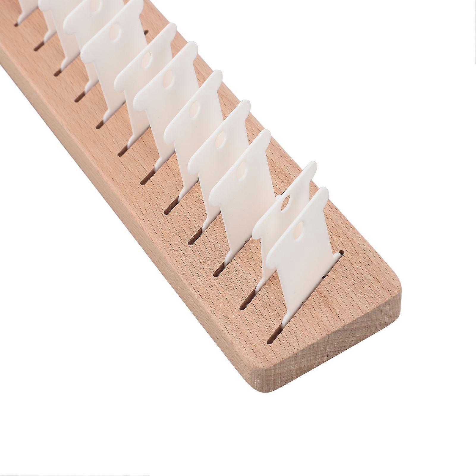 Embroidery Floss Bobbin Rack with 12pcs Floss Bobbin Pin Holder 12 Positions DIY Wooden Floss Bobbin Embroidery Organizer