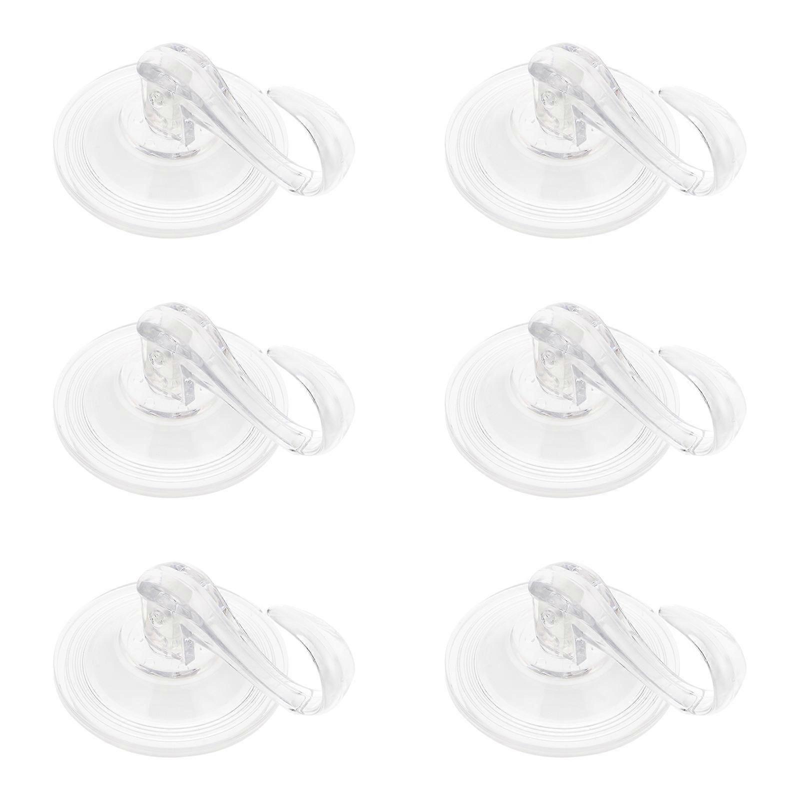 Icke-stanskrokar Plast Vägghängkrokar För Kök Badrum Sovrum Transparent 6Pack