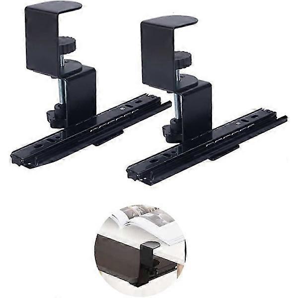 2pcs keyboard mount for under desk drawer with adjustable clamp and rail kit for DIY custom wooden keyboard drawers (drawer not included), under desk